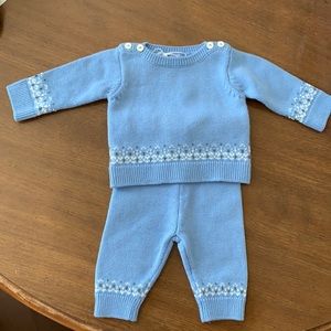 Jacadi blue sweater outfit